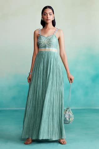 Euphoria Chanderi Hand Embroidered Jumpsuit 