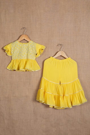 Peplum Top & Tiered Sharara Set 