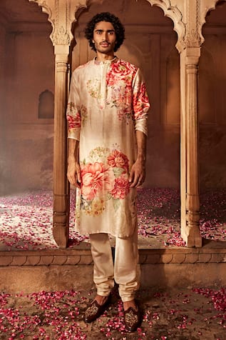 Kalista Yug Vintage Floral Print Kurta With Churidar 