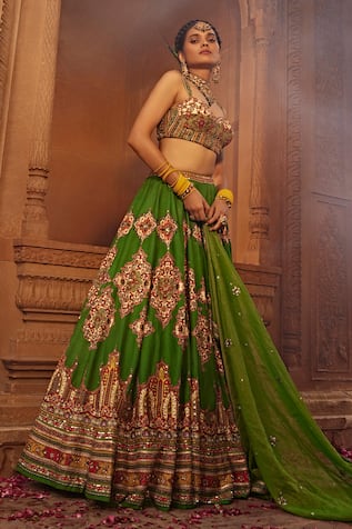 Kalista Zaina Persian Floral Pattern Bridal Lehenga Set 