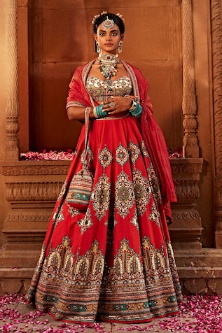 Kalista Zaina Persian Flower Pattern Bridal Lehenga Set