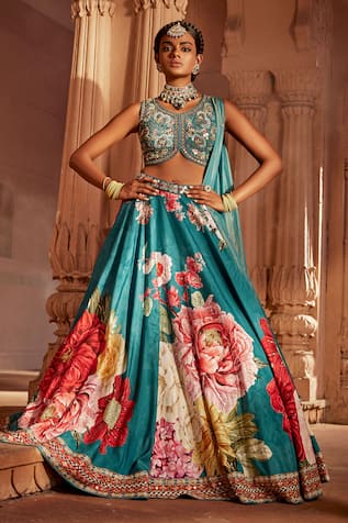 Kalista Gulshaad Flower Pattern Bridal Lehenga Set 