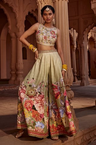 Kalista Manya Floral Pattern Sharara & Blouse Set 