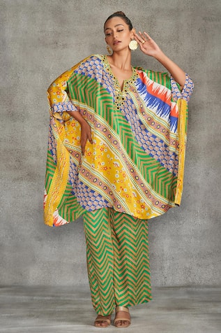 Gulabo by Abu Sandeep Tribal Print Short Kaftan 