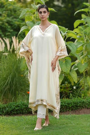 Nazar By Indu Placement Gota Work Kaftan With Pant 