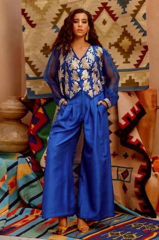 Pallavi Jaipur Embroidered Waistcoat & Pant Set 