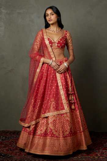 RI.Ritu Kumar Aari Hand Embroidered Bridal Lehenga Set 