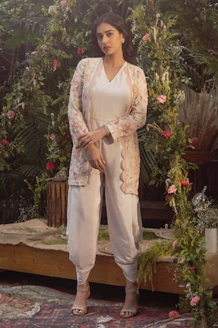 Samatvam by Anjali Bhaskar Shaheen Dhoti Jumpsuit & Embroidered Jacket Set 