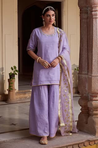 Charu Makkar Embroidered Kurta Gharara Set 