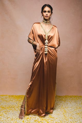 Ohaila Khan Salmon Draped Kaftan 