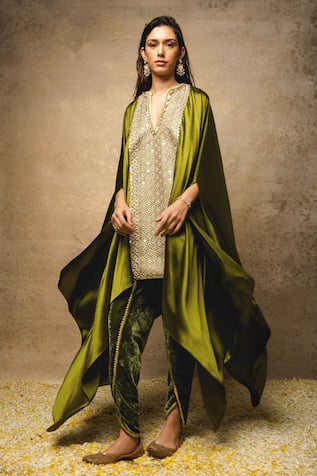 Ohaila Khan Heena Kaftan Kurta & Tulip Pant Set 