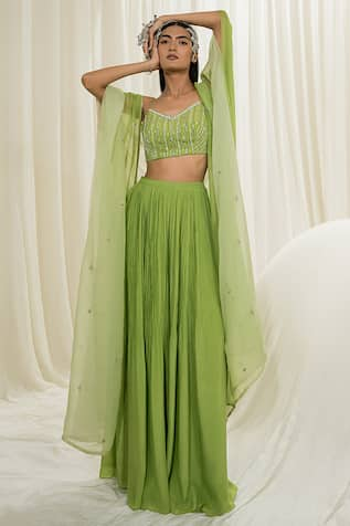 Ease Flared Sleeve Long Jacket Sharara Set 