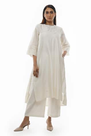 Khat Back Pleated Tunic & Pant Set 