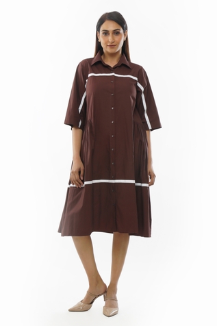 KHAT Side Gathered Shirt Dress