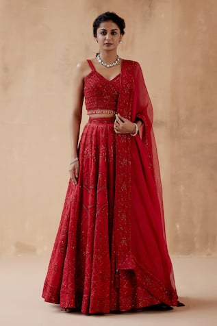 Aman Takyar Sequin Embroidered Bridal Lehenga Set 