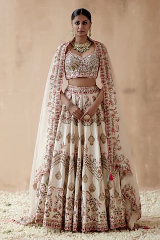 Aman Takyar Floral Embroidered Bridal Lehenga Set 