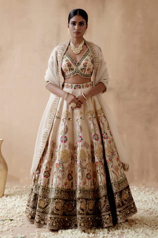 Aman Takyar Floral Embroidered Panelled Bridal Lehenga Set 