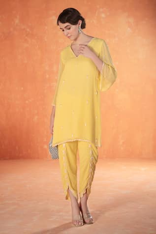 SUMMER BY PRIYANKA GUPTA Embroidered Straight Tunic & Tulip Pant Set 