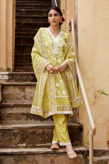 SEHER JAIPUR Mariya Embroidered Kurta Pant Set 