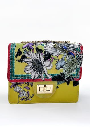 The Garnish Company Athena Monstera Print Sling Bag 