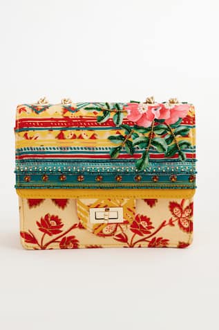 The Garnish Company Gloriosa Tribal Floral Print Sling Bag 