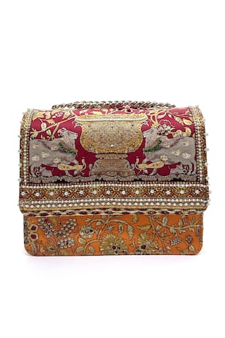 The Garnish Company Malti Floral Brocade Print Sling Bag 