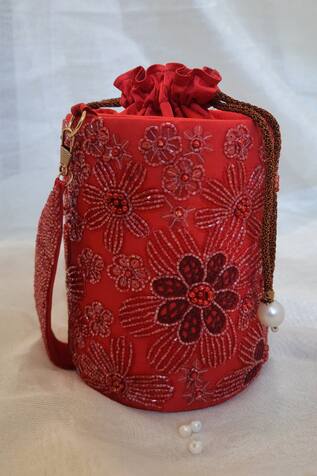 Elixir Bloom Embroidered Cylinder Bag 