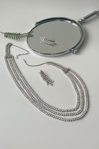 Zirconia Embellished Layered Necklace Set 