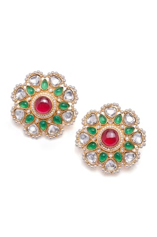 Roya Stone Embellished Stud Earrings 