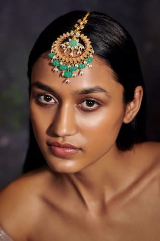 Enchantments Of Pastel Stone Embellished Maangtikka 