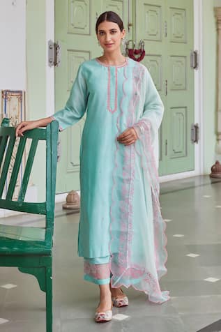 Charu Makkar Thread Embroidered Suit Pant Set 