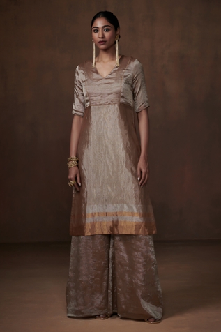 Dressfolk Stripe Border Kurta With Pant