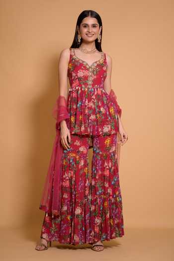Seams Pret And Couture Afina Floral Print Kurta Sharara Set 