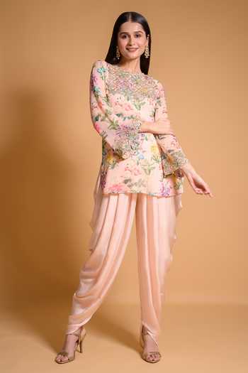 Seams Pret And Couture Huzan Floral Print Kurta & Dhoti Pant Set 