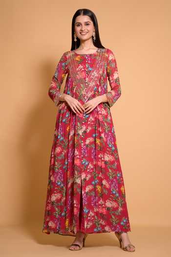 Seams Pret And Couture Mahira Floral Print Anarkali & Pant Set 