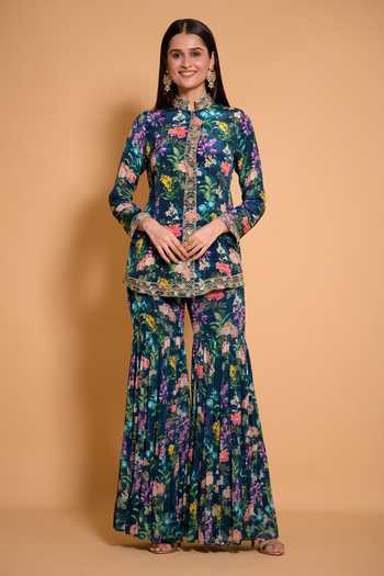 Seams Pret And Couture Tihana Floral Kurta & Sharara Set 