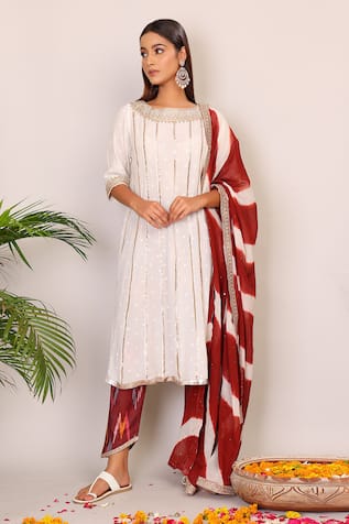Nazar By Indu Striped Kurta Pant Set 