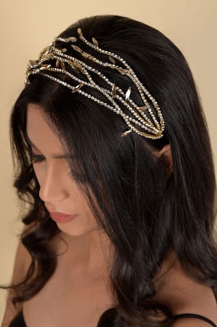 Floristaa by mahek Gold Embellished Headband 