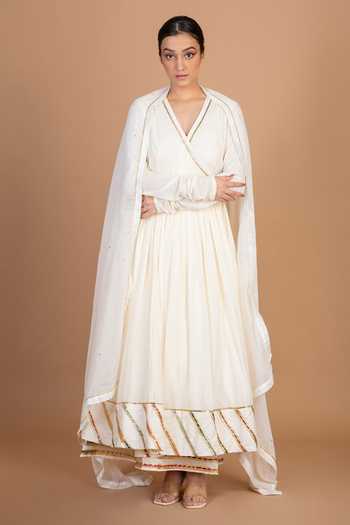 Kalakari by Akanksha Placement Gota Embroidered Angrakha Sharara Set 