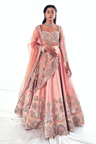 Payal & Zinal Phoenix Floral Crystal Embellished Lehenga Set 