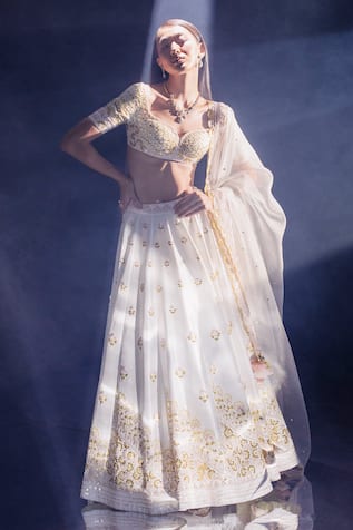 Madzin Hand Embroidered Bridal Lehenga Set 