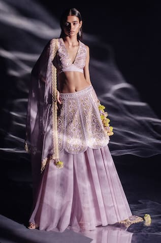 Madzin Gota Hand Embroidered Lehenga Set 