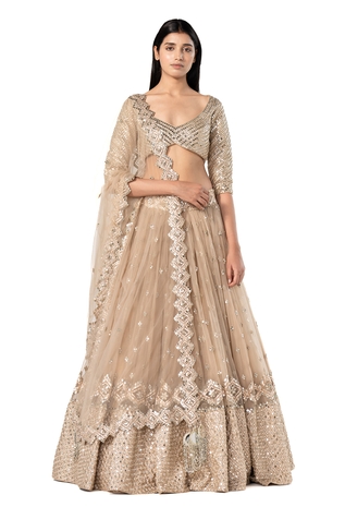 Abhinav Mishra Mirror Embellished Bridal Lehenga Set