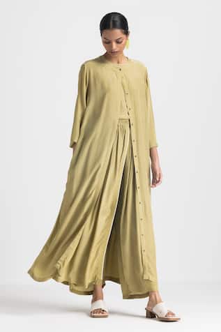 Three Front Buttoned Jacket Pant Set 