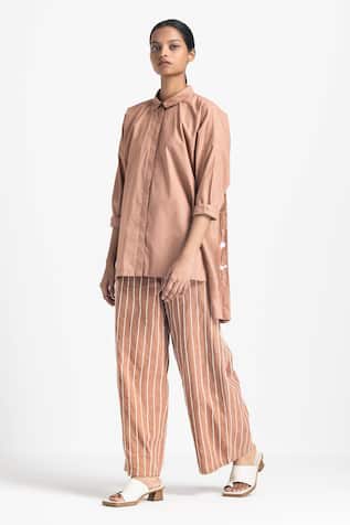 Three Back Pleated Shirt With Pant 