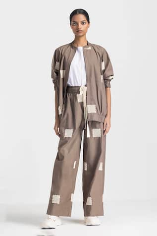 Three Embroidered Bomber Jacket & Pant Set 