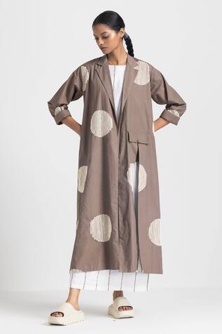 Three Wave Embroidered Jacket With Tunic 