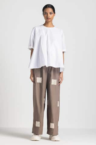 THREE Asymmetric Pleated Top 