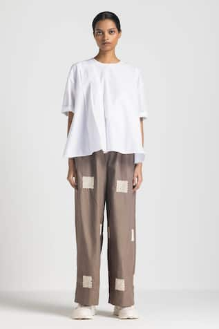 THREE Square Wave Embroidered Trouser 