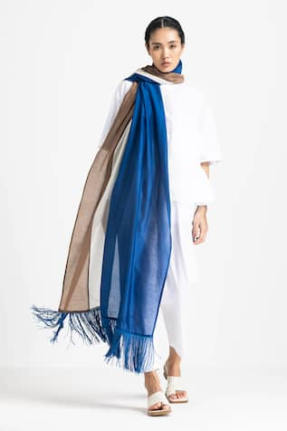 THREE Chanderi Color Block Scarf 